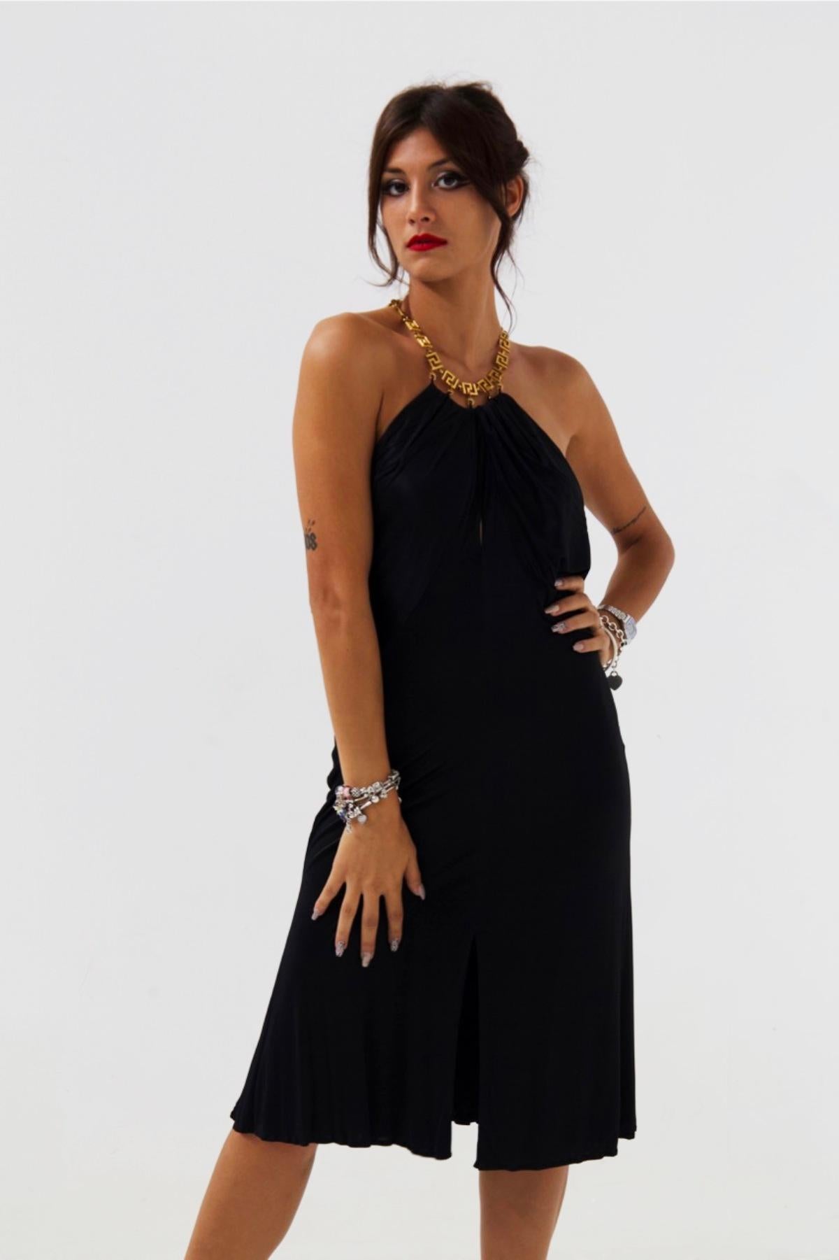 Gianni Versace Black Medusa Evening Dress For Sale 5