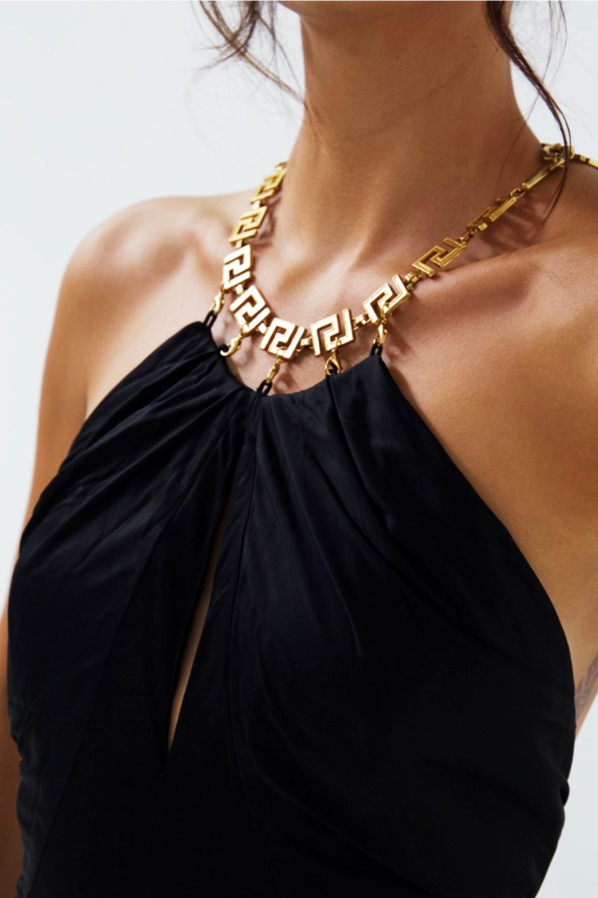 Noir Gianni Versace - Robe de soirée Medusa noire en vente
