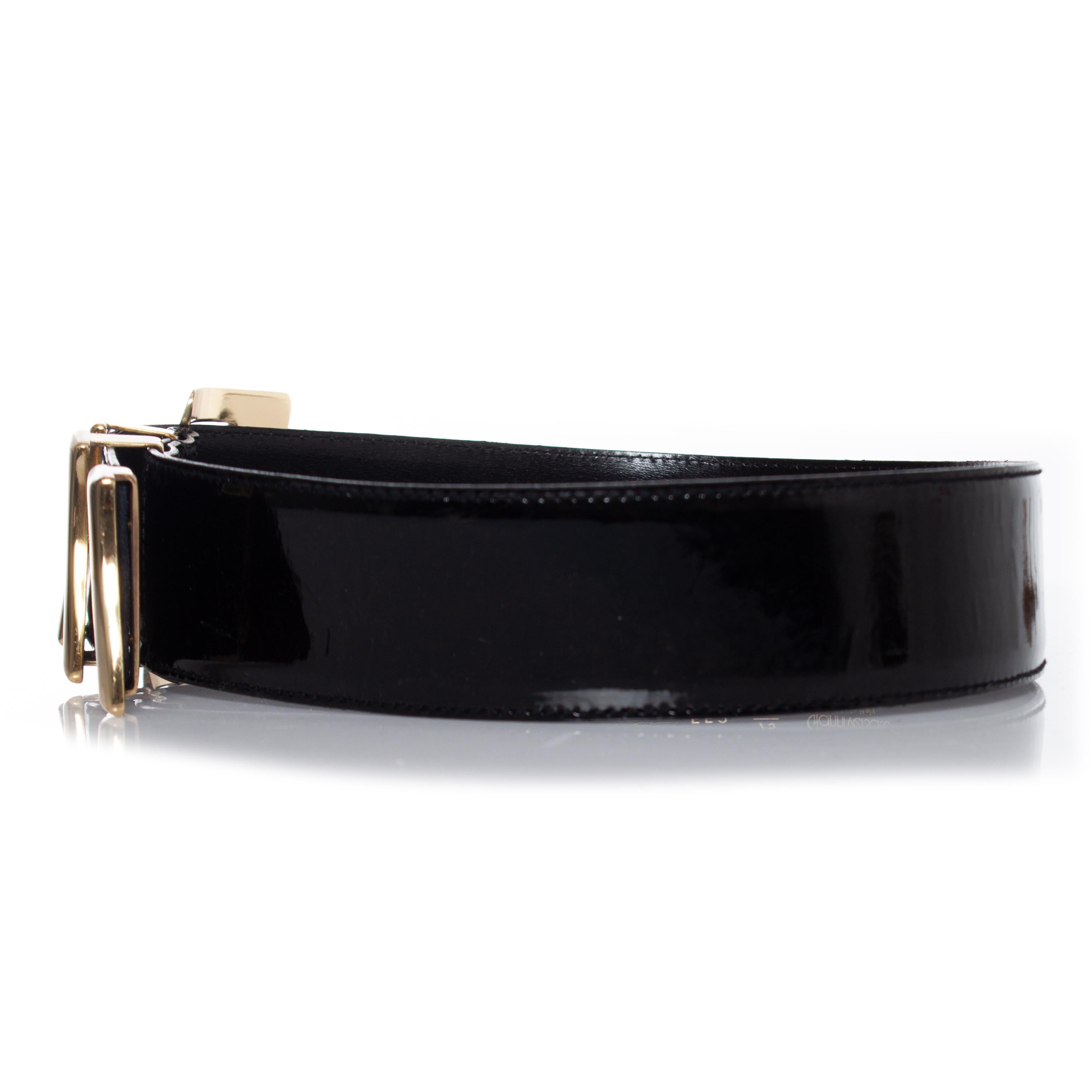 Gianni versace, black patent leather waist belt In Good Condition For Sale In AMSTERDAM, NL
