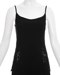 Gianni Versace black pleated and lace evening dress, ss 1994