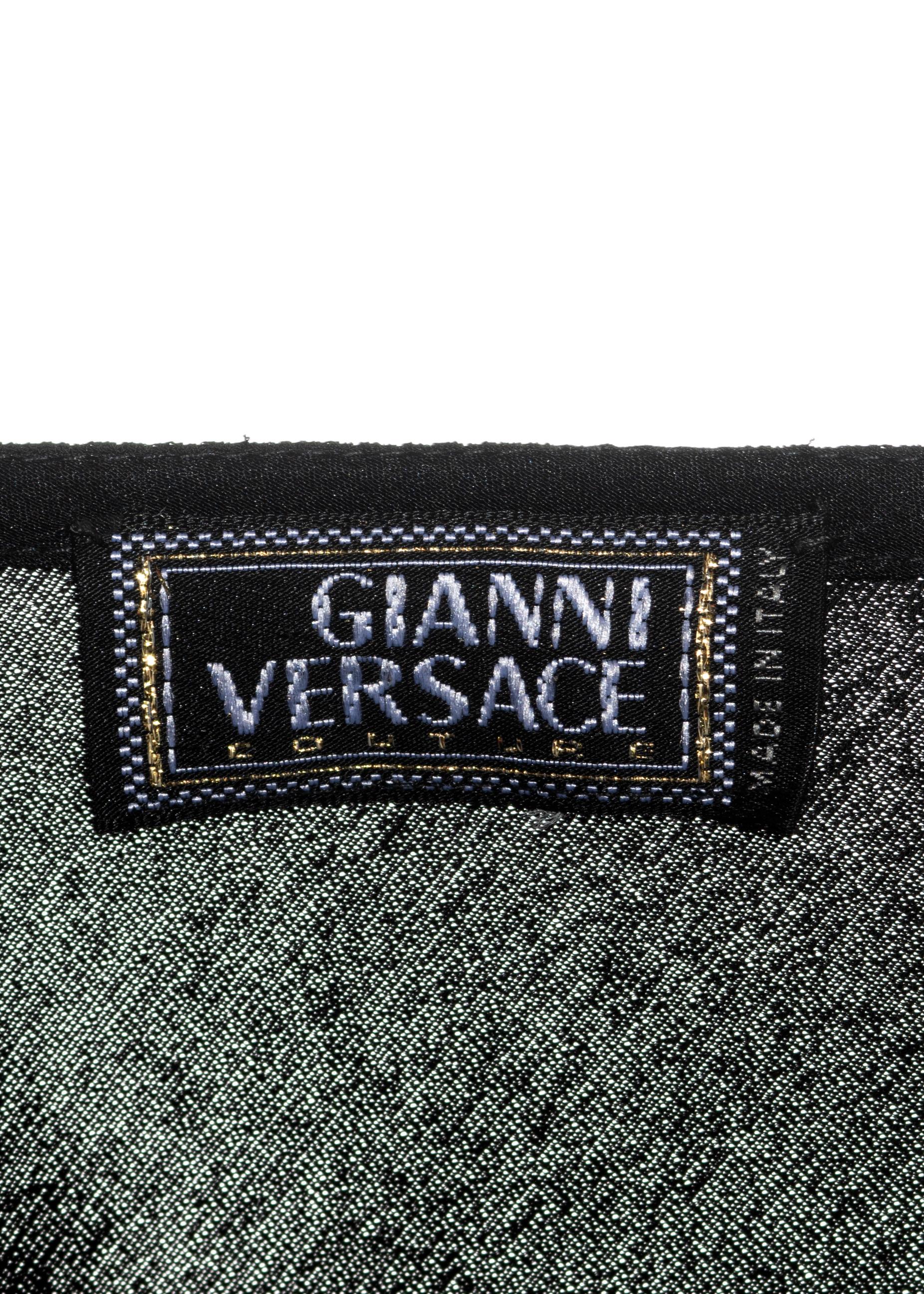 Gianni Versace black rayon one shoulder evening dress, 1996 For Sale at ...