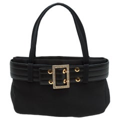 Gianni Versace Black Satin Mini Handbag