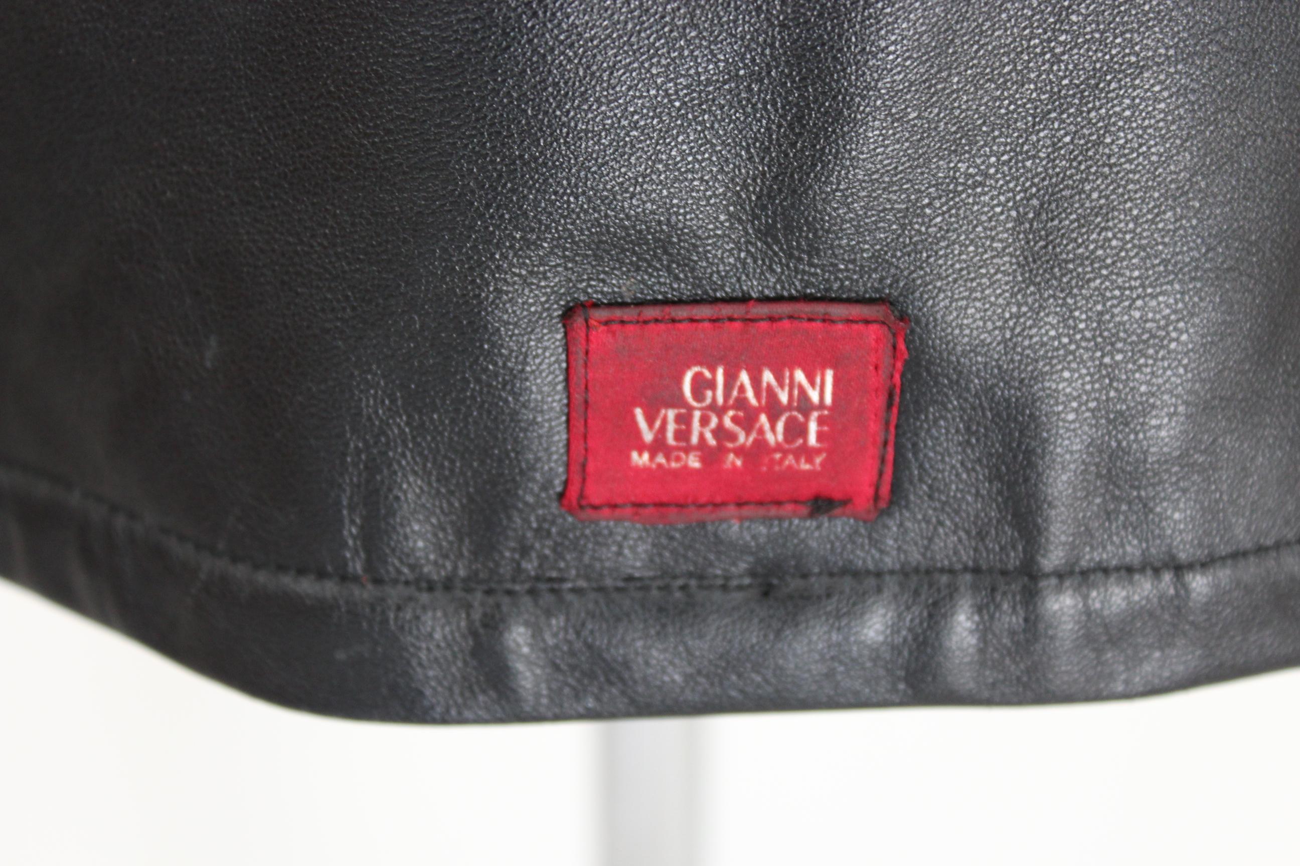 Gianni Versace Black Soft Leather Long Coat 1990s 2
