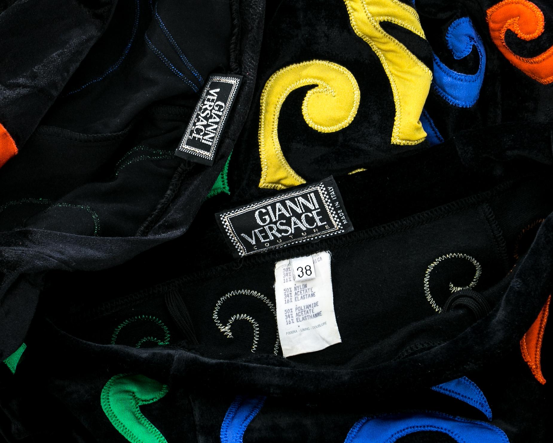 Gianni Versace black velvet jumpsuit, ca. 1991 5