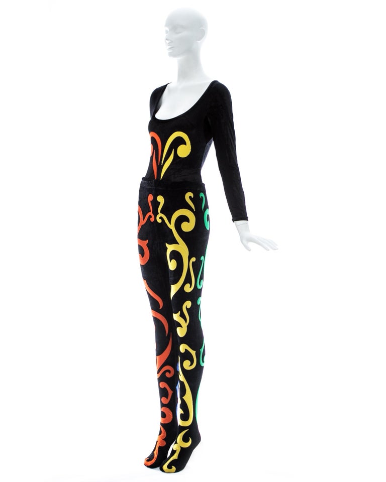 Gianni Versace black velvet jumpsuit, ca. 1991 at 1stDibs