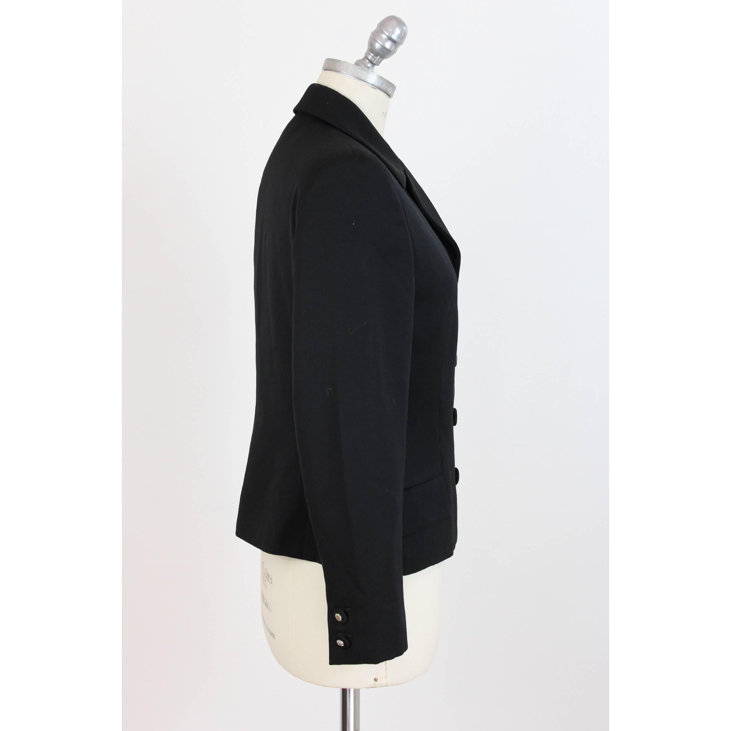 Gianni Versace Black Vintage Wool Silk Jacket  In Excellent Condition For Sale In Brindisi, IT