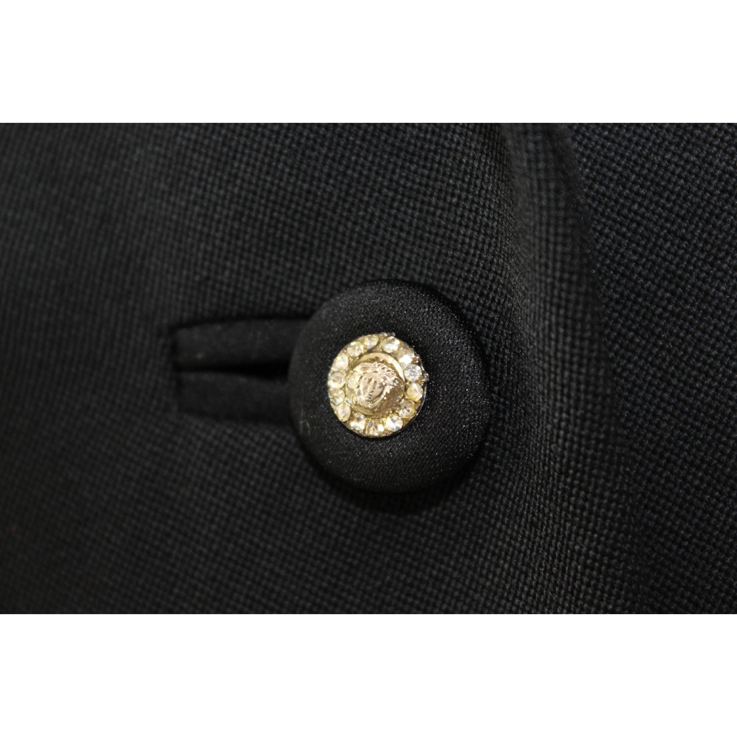 Women's Gianni Versace Black Vintage Wool Silk Jacket  For Sale