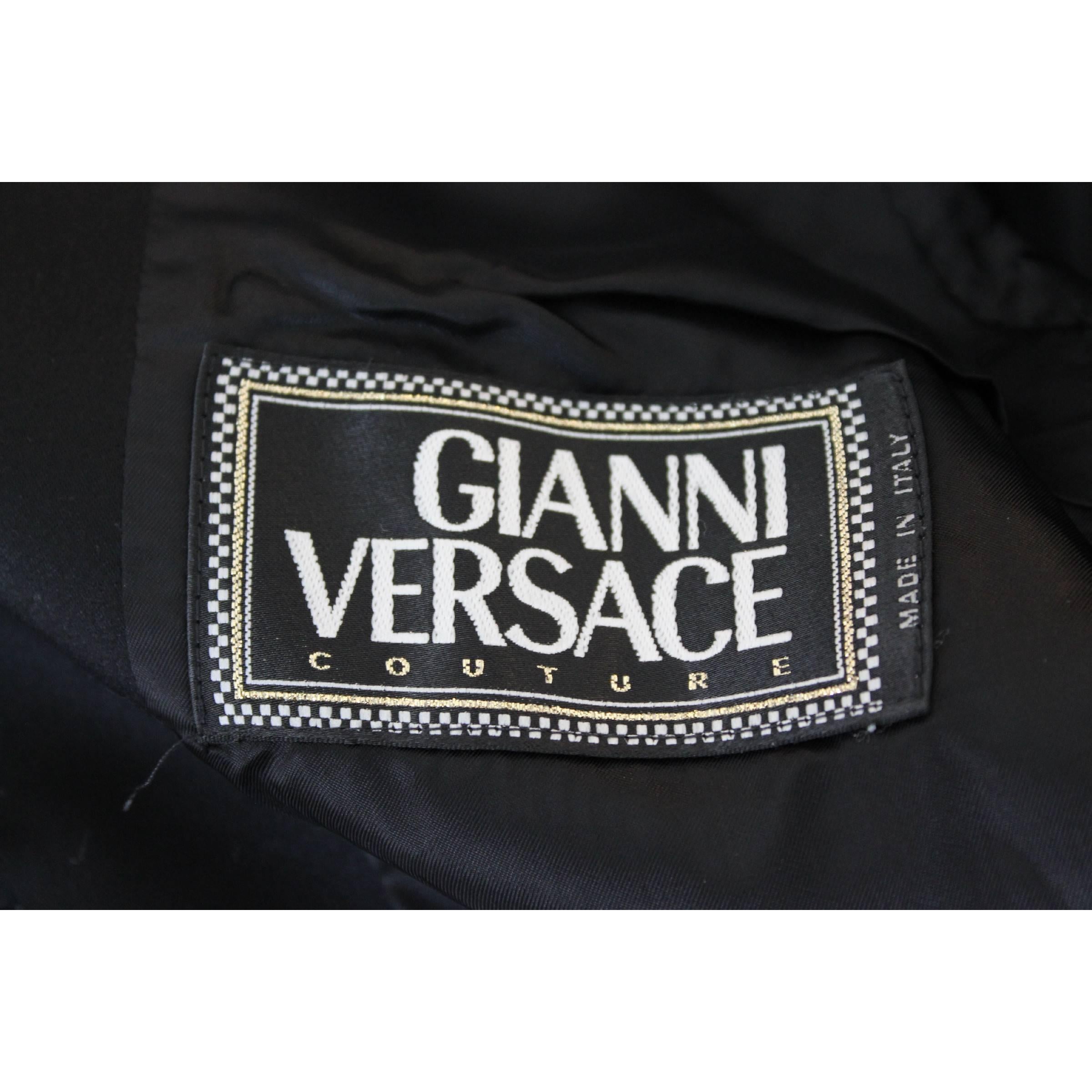 Gianni Versace Black Vintage Wool Silk Jacket  For Sale 1