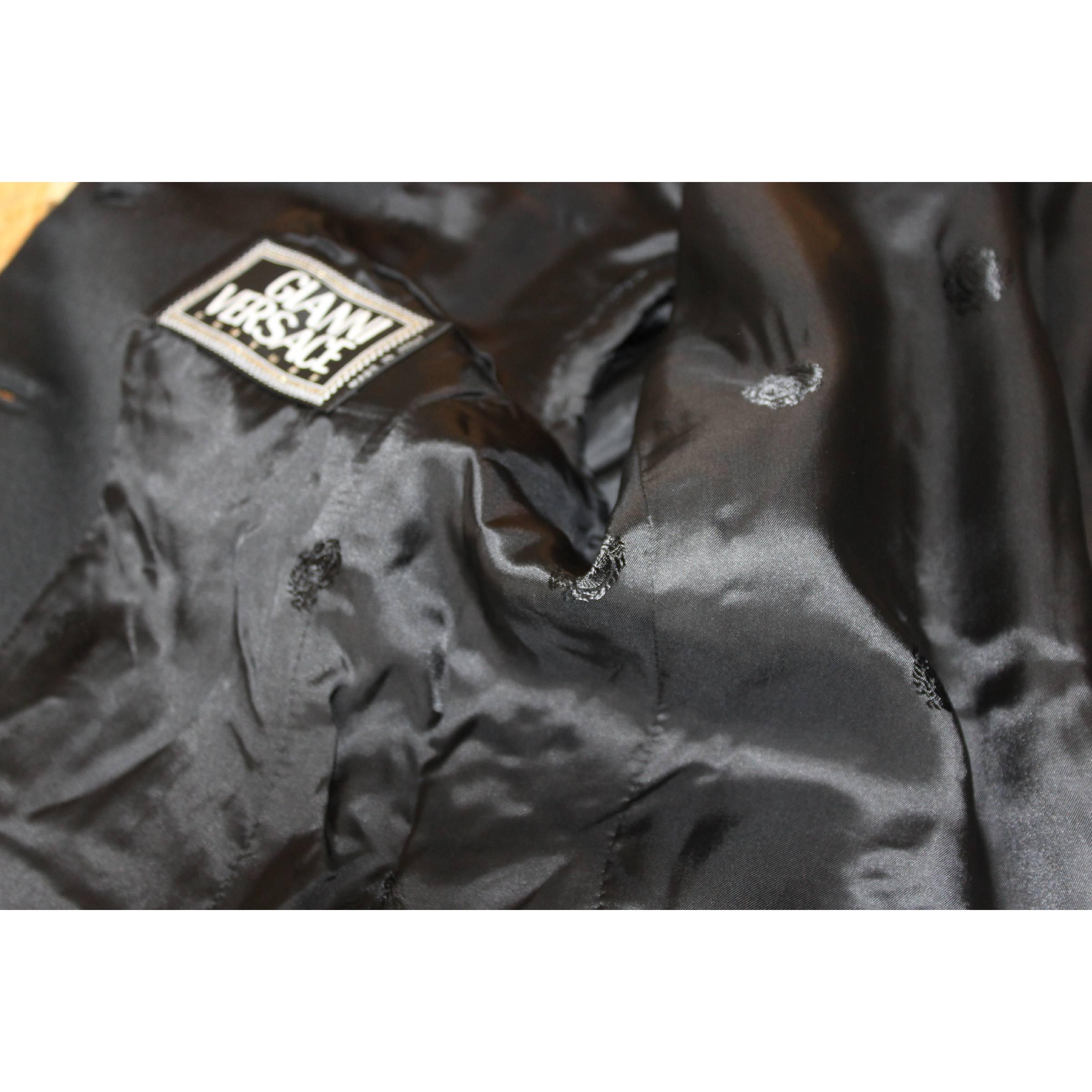 Gianni Versace Black Vintage Wool Silk Jacket  For Sale 2