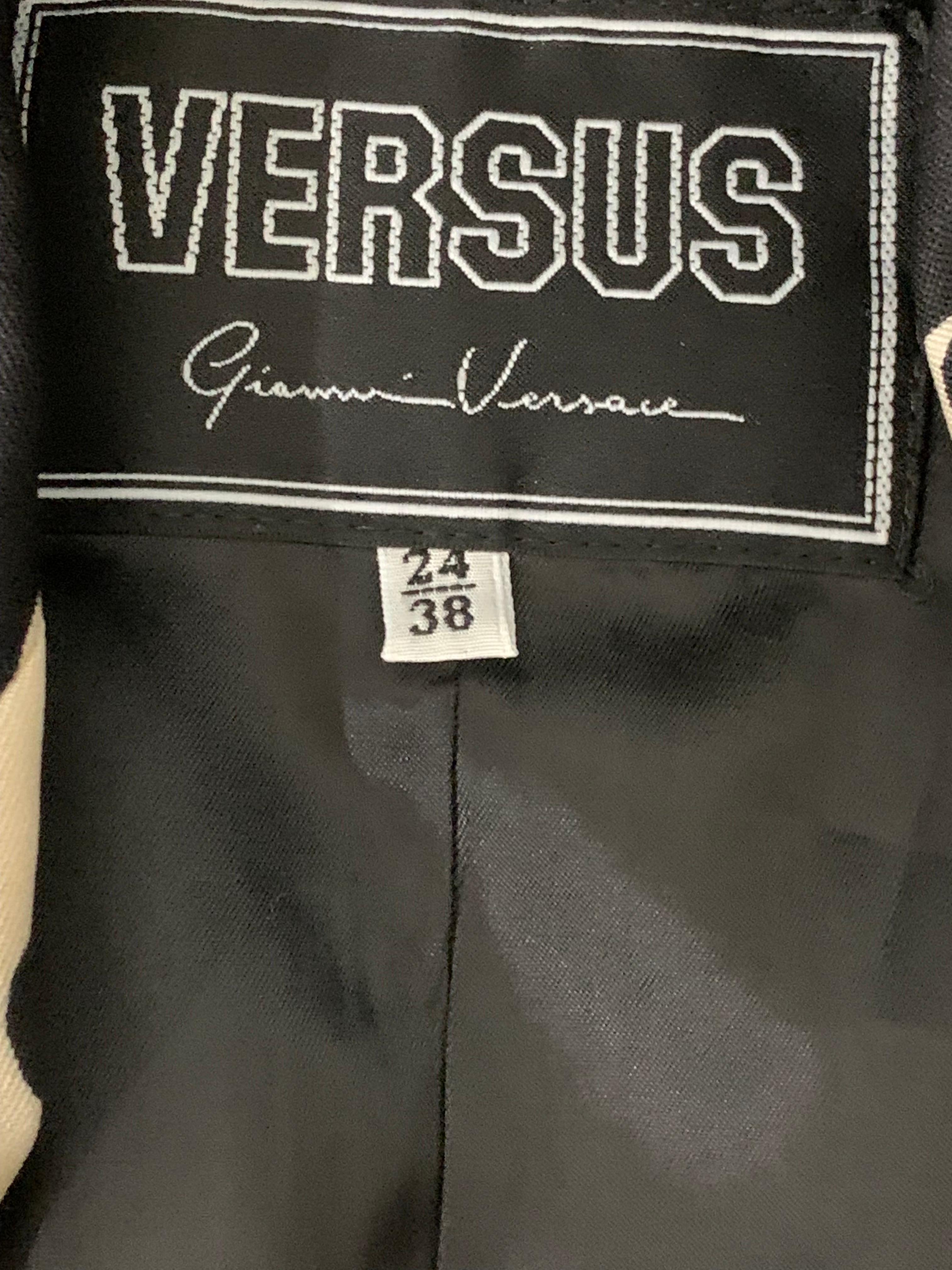 Gianni Versace Black/White Cow Print Wool Gabardine Jacket w Single Button For Sale 13