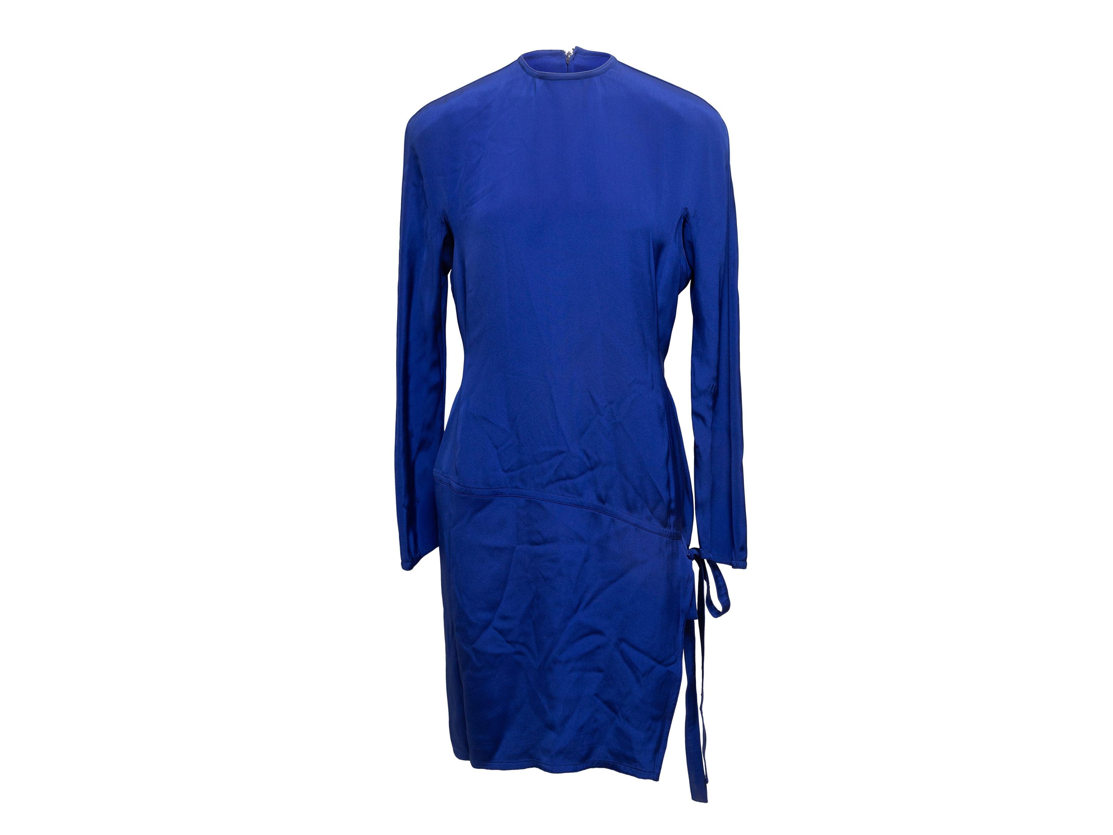Gianni Versace Blue Long Sleeve Dress In Good Condition In New York, NY