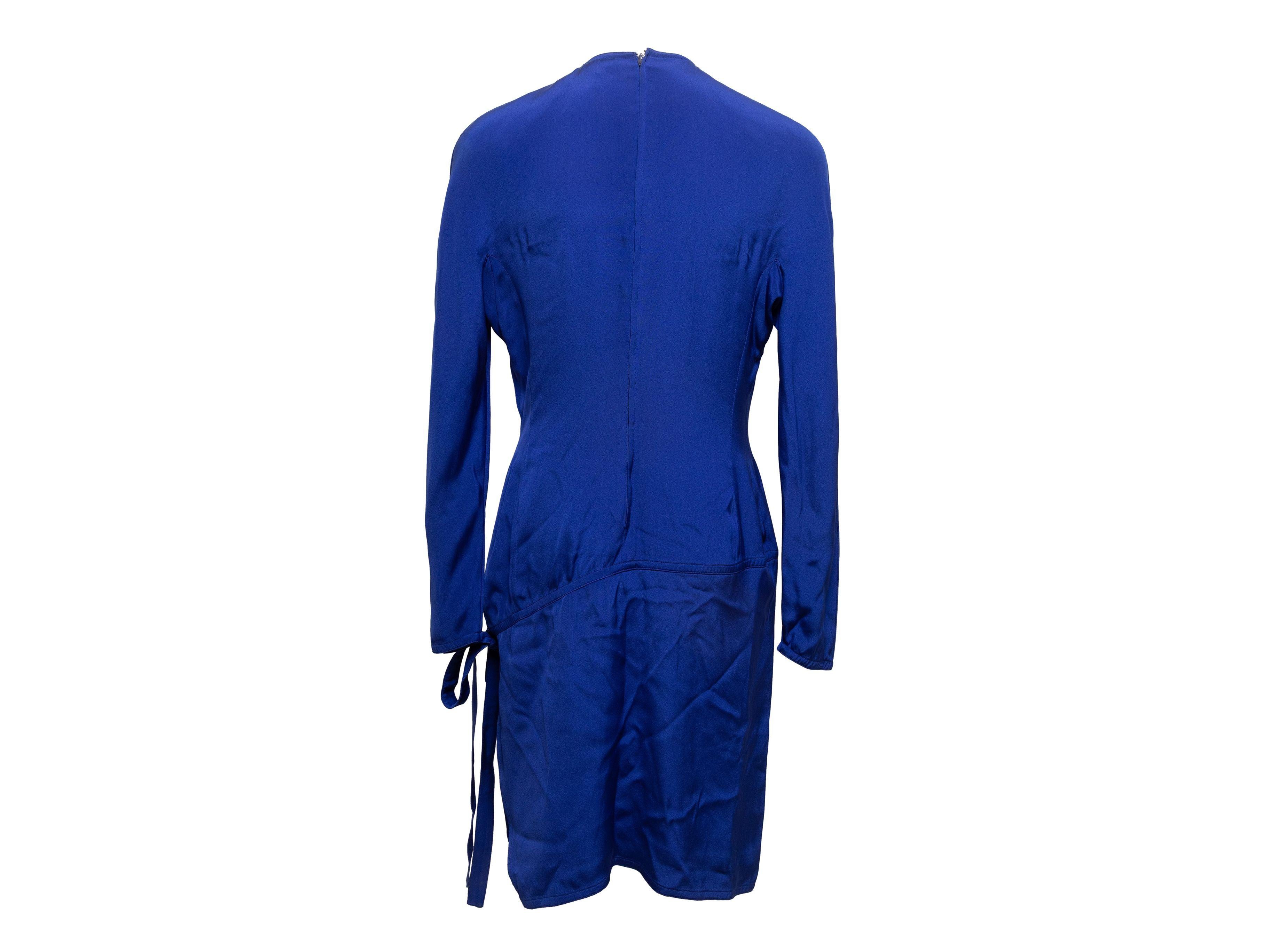 Gianni Versace Blue Long Sleeve Dress 1