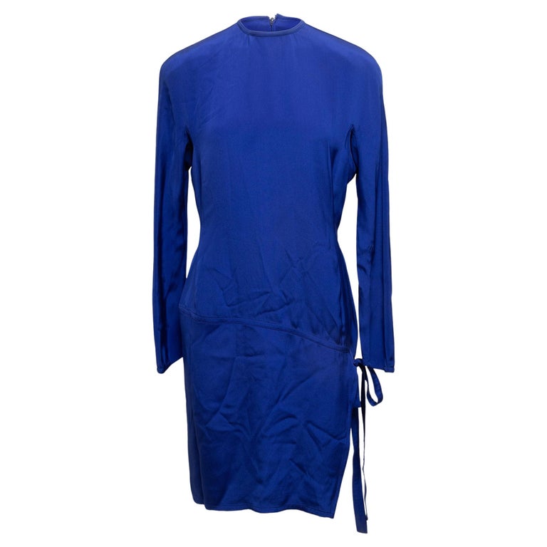 Gianni Versace Blue Long Sleeve Dress For Sale at 1stDibs
