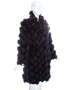 Gianni Versace blue Raccoon fur coat, fw 1997