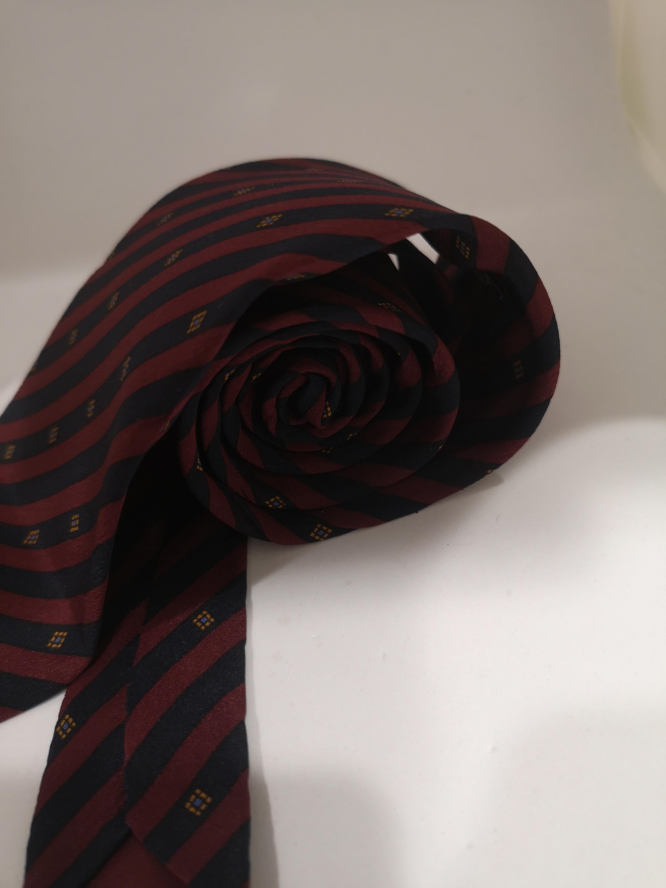 Black Gianni Versace Bordeaux blue silk tie