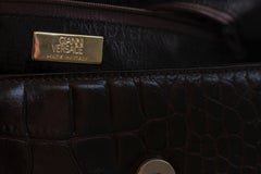 Gianni Versace Bordeaux Faux Leather Handle Bag