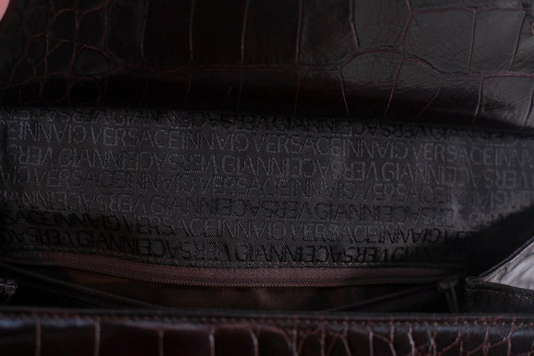 Gianni Versace Bordeaux Faux Leather Handle Bag