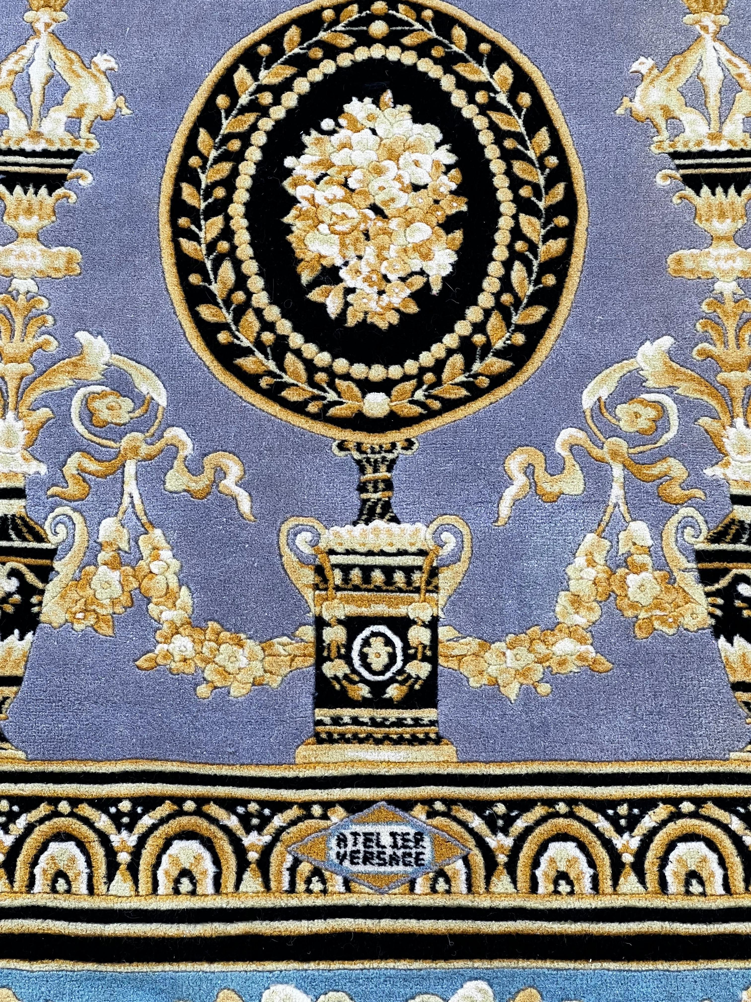 blue versace rug