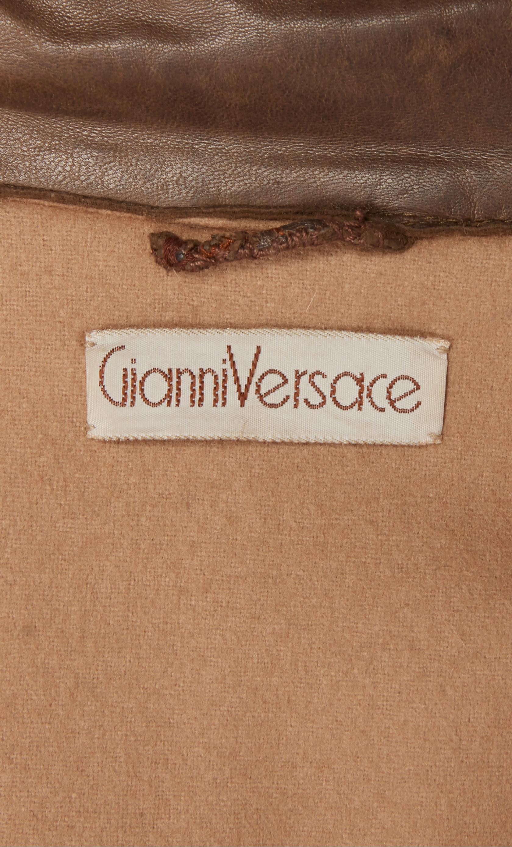 Women's Gianni Versace, Brown coat, Autumn/Winter 1982  For Sale