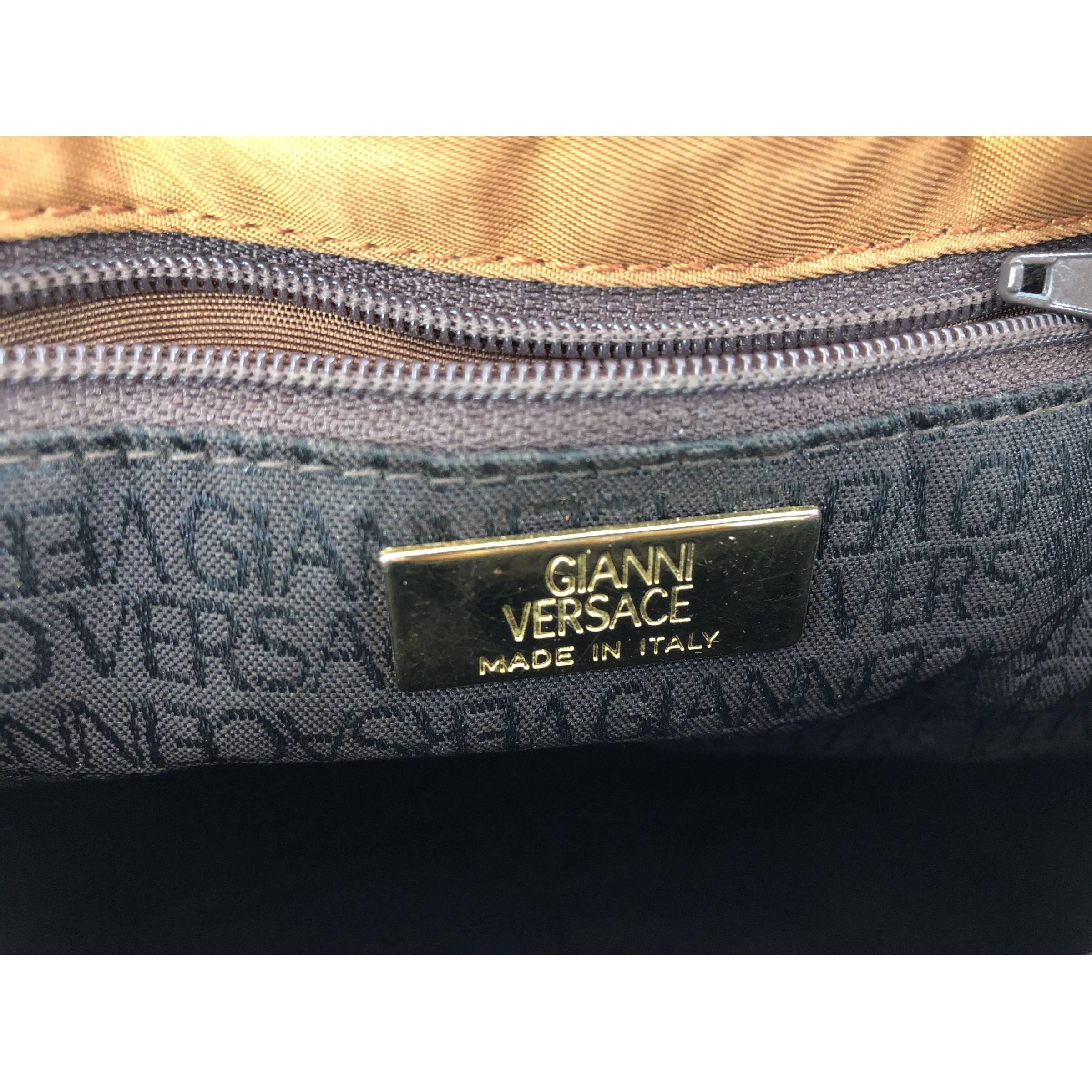 Gianni Versace Brown Satin Shoulder Bucket Bag, 1990s 4