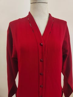 Gianni Versace burgundy chemisier dress