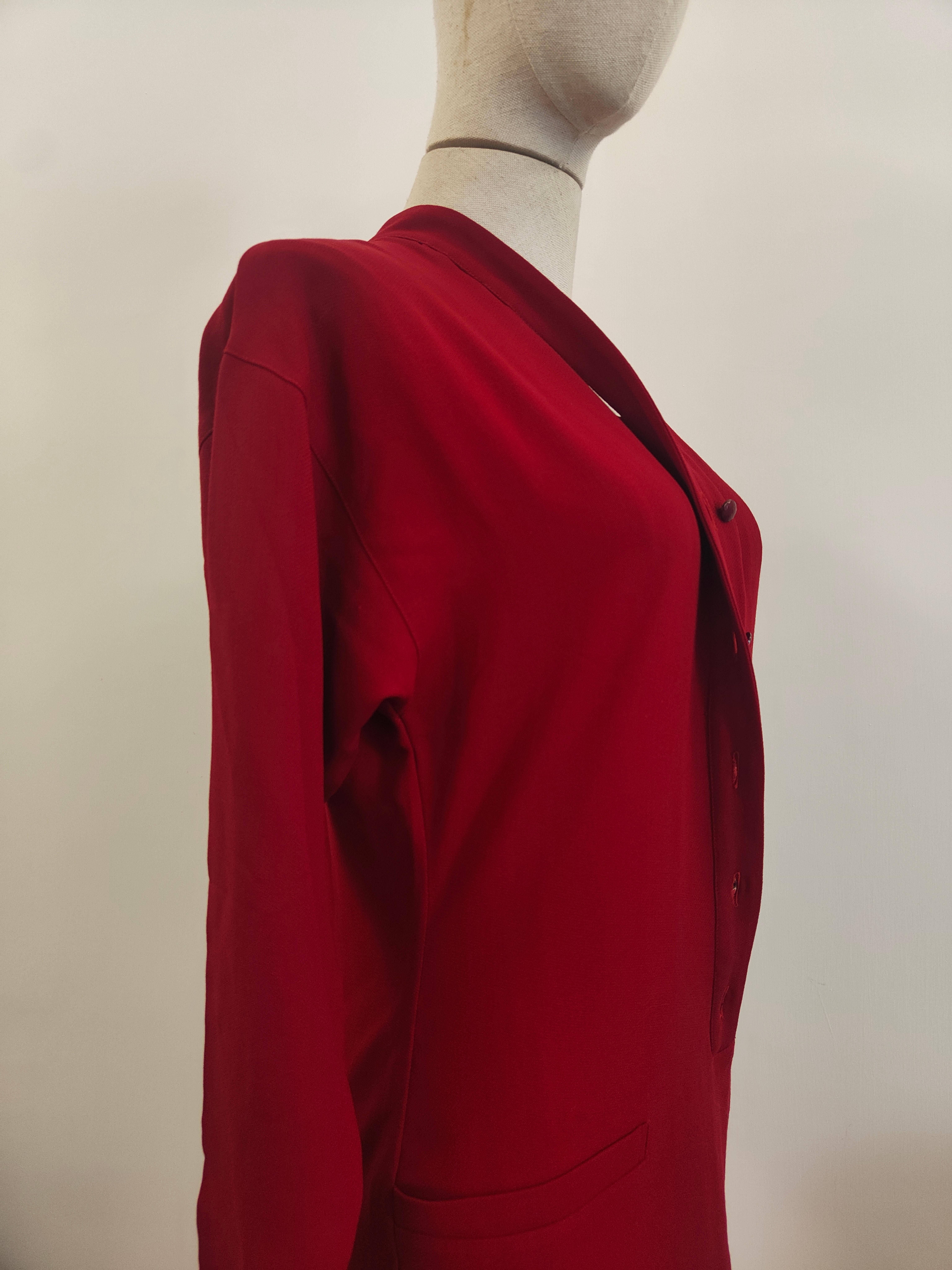 Women's Gianni Versace burgundy chemisier dress For Sale