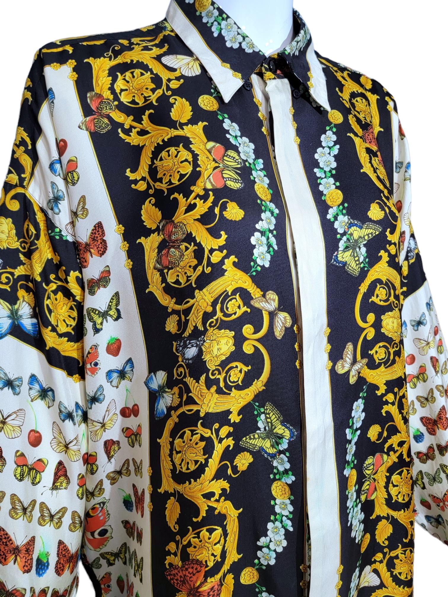 Gianni Versace Butterfly Silk Men's Shirt 1995 as seen on Javier Bardem 4