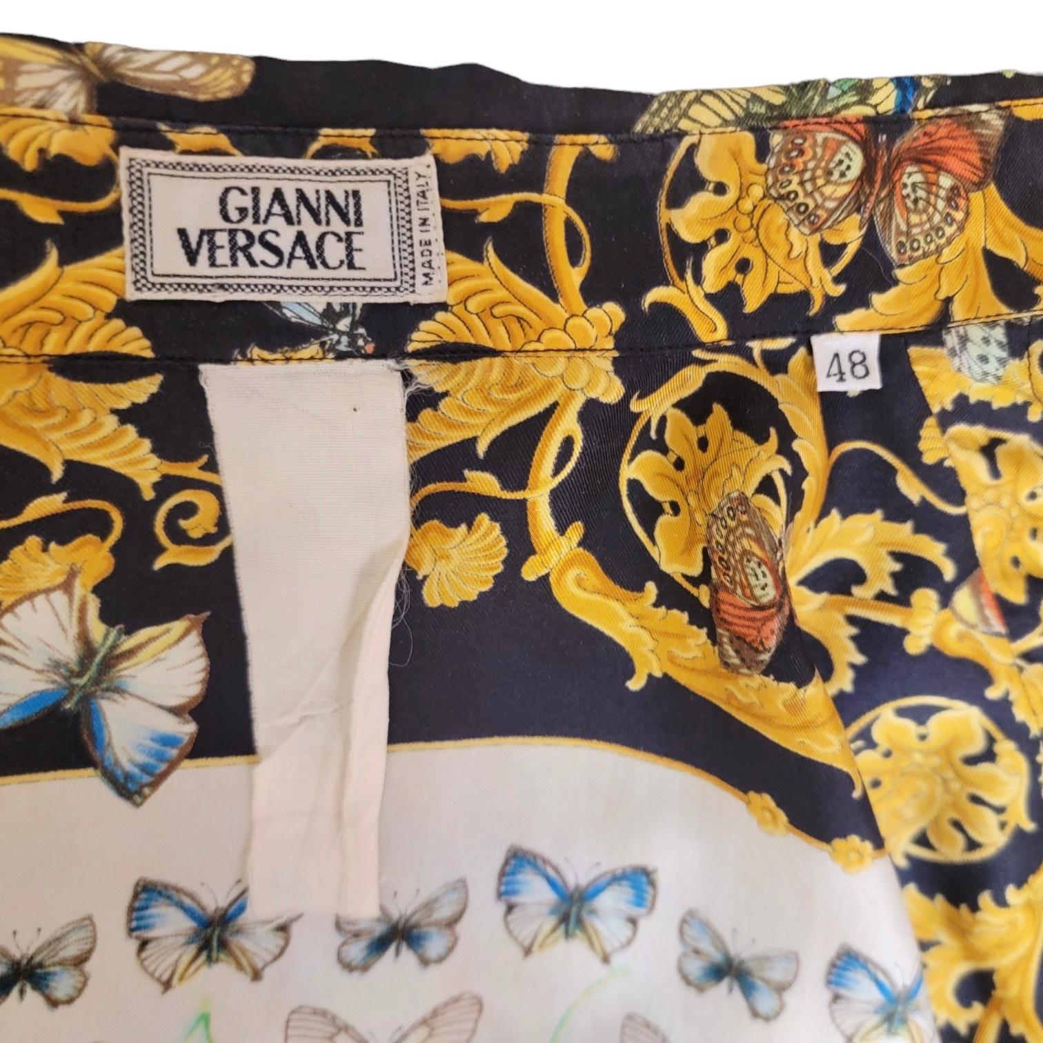 Gianni Versace Butterfly Silk Men's Shirt 1995 as seen on Javier Bardem 9