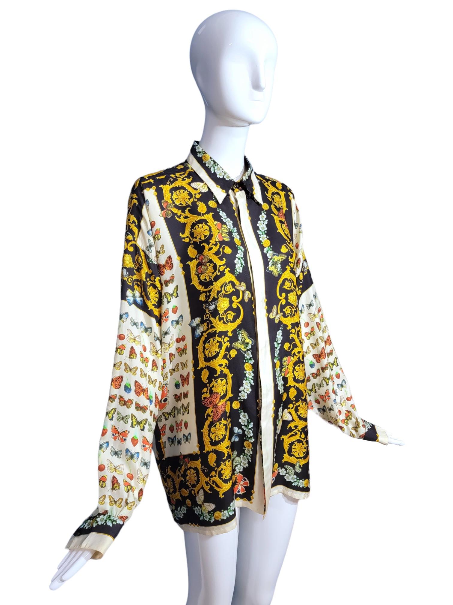 Gianni Versace Butterfly Silk Men's Shirt 1995 as seen on Javier Bardem 5