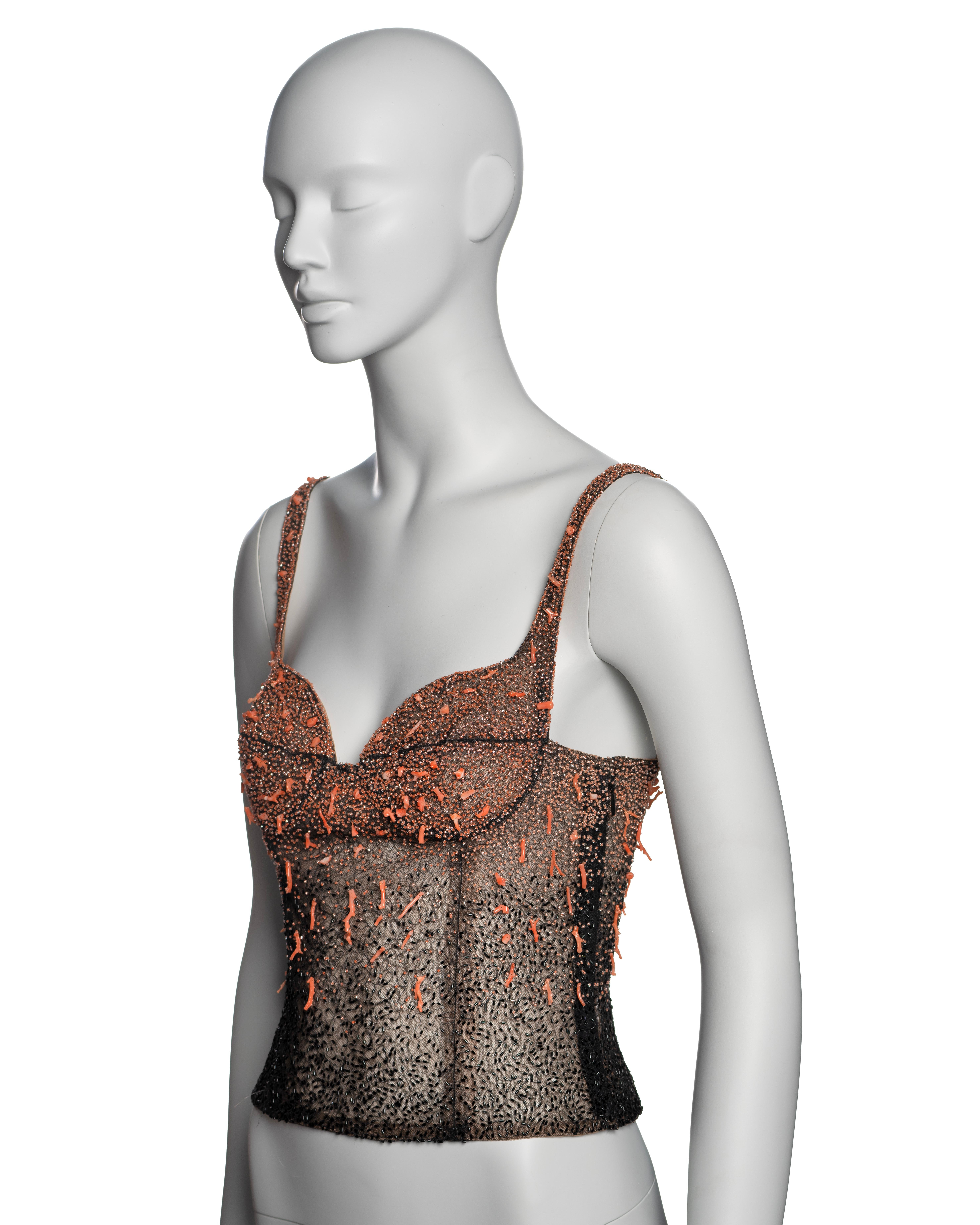 Gianni Versace by Donatella Versace Coral Embellished Corset Top, FW 1999 10