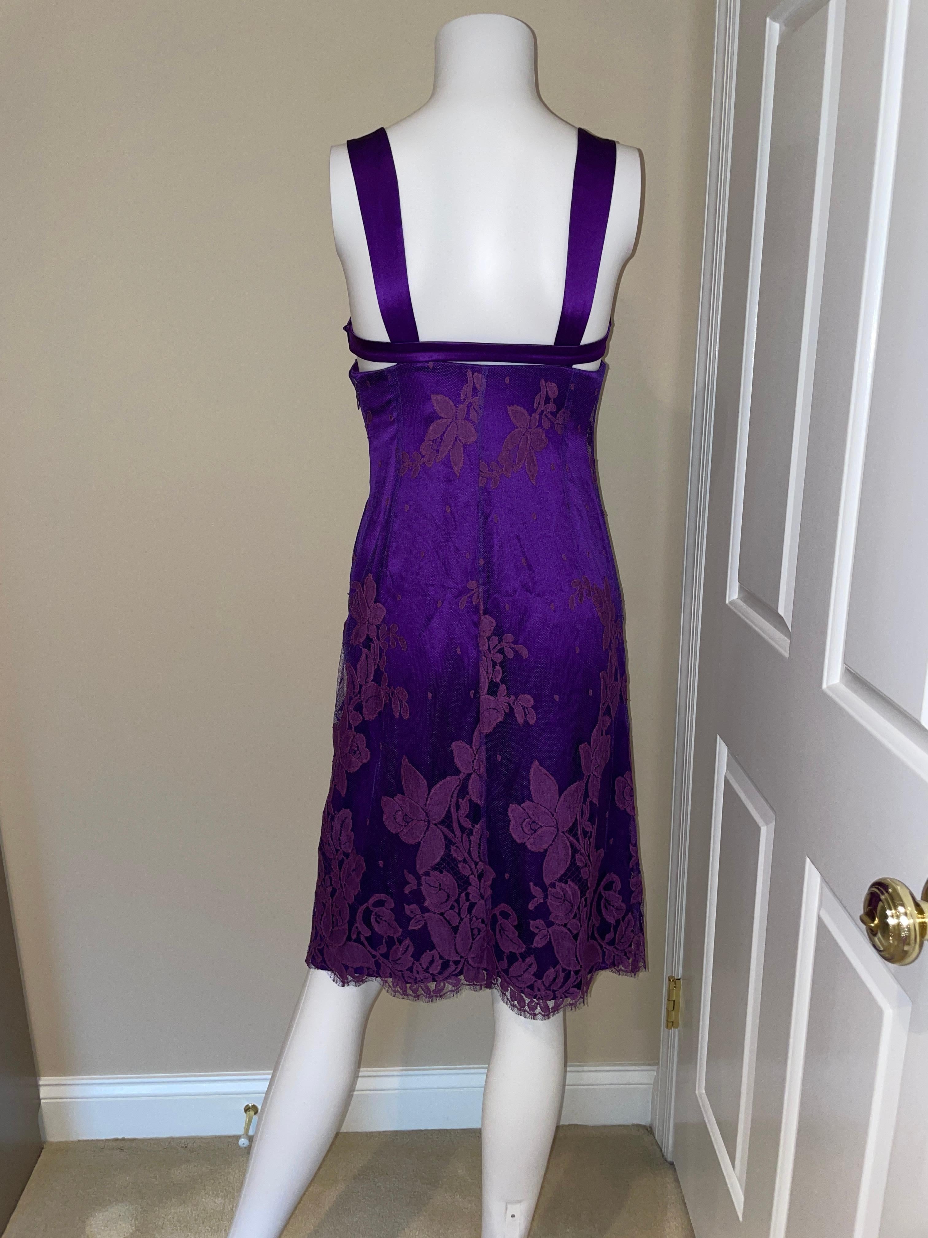 Women's GIANNI VERSACE c. 1996 purple lace dress