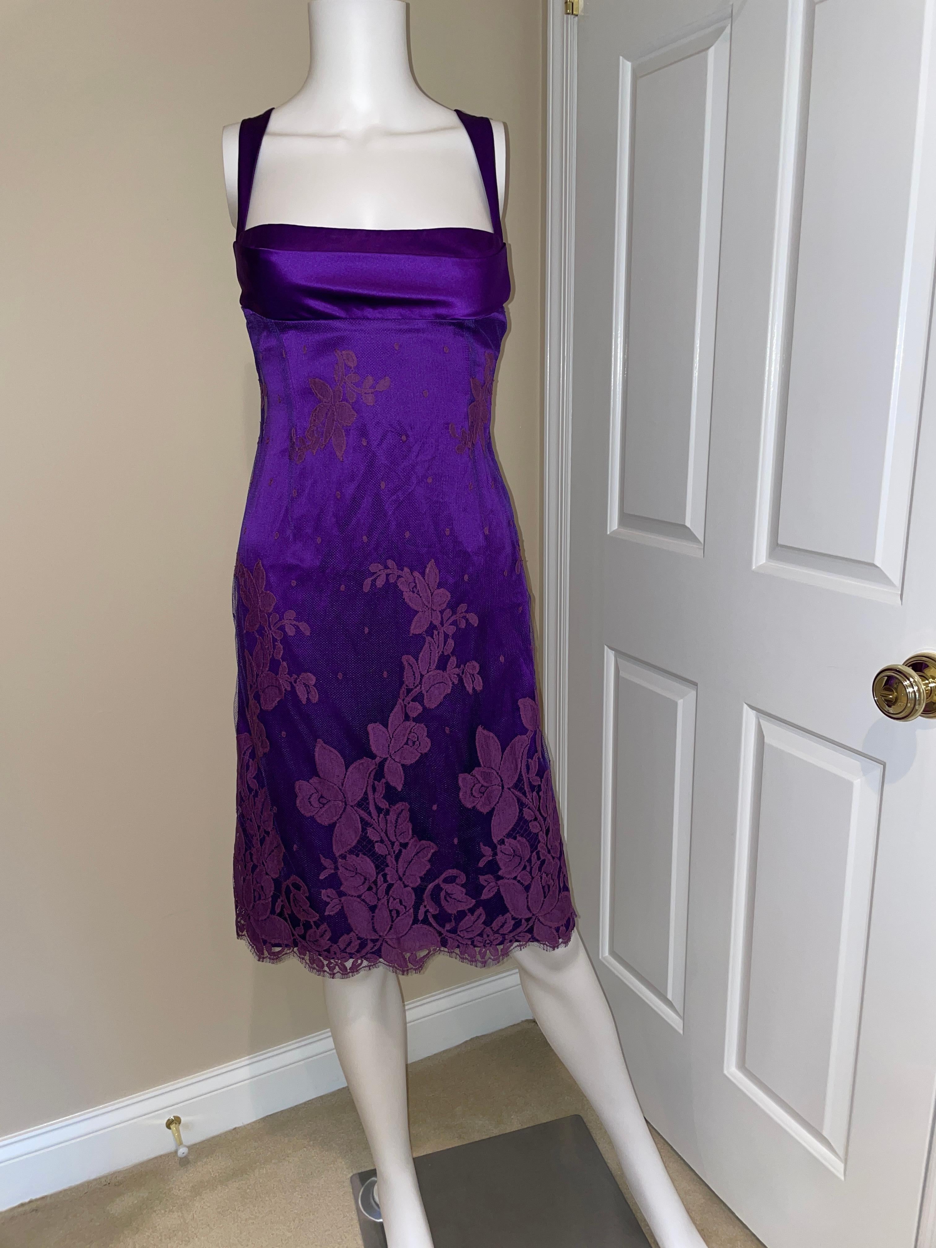 GIANNI VERSACE c. 1996 purple lace dress 2
