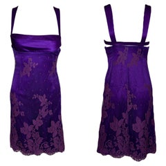 GIANNI VERSACE c. 1996 purple lace dress