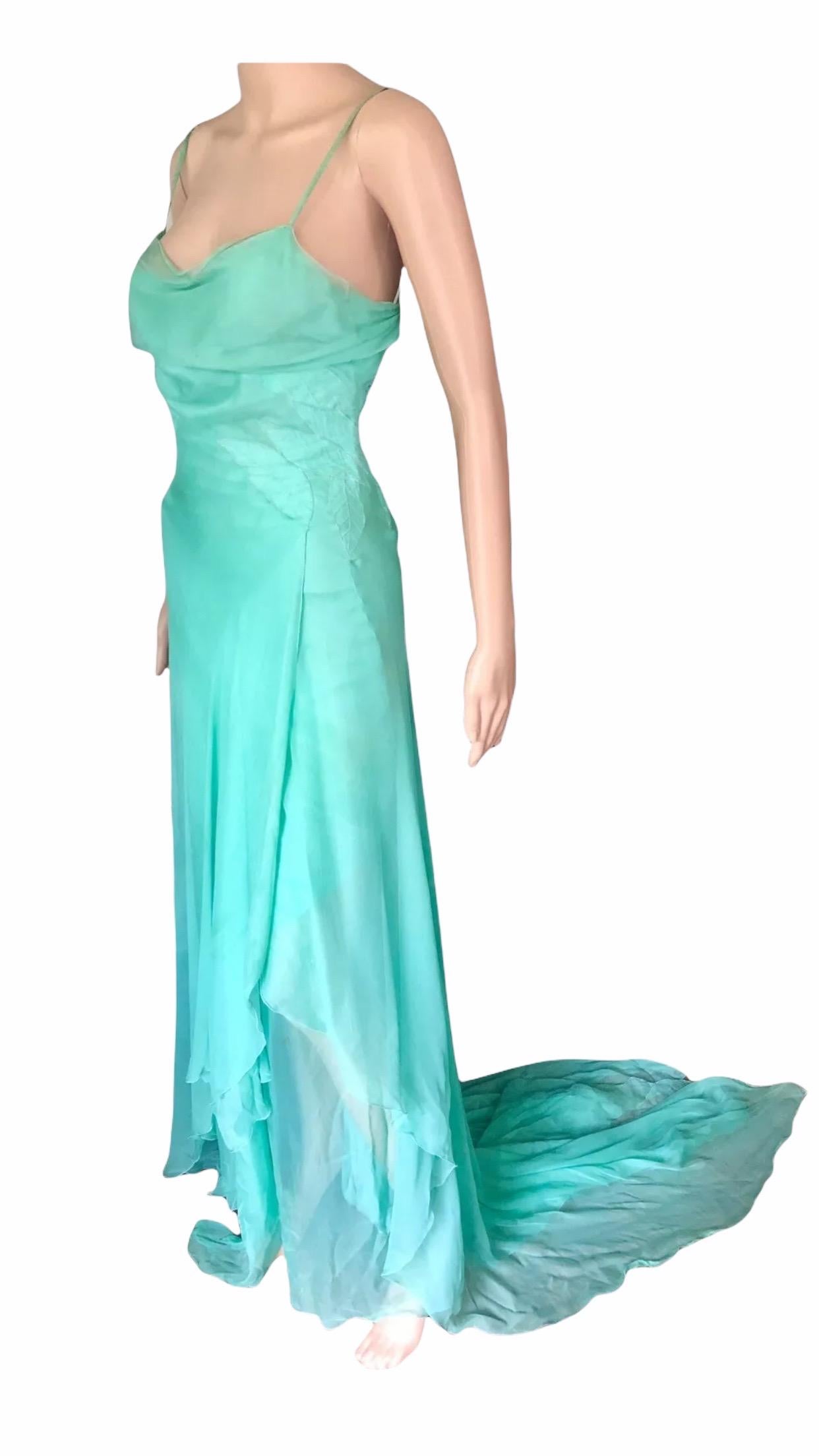 turquoise satin dress