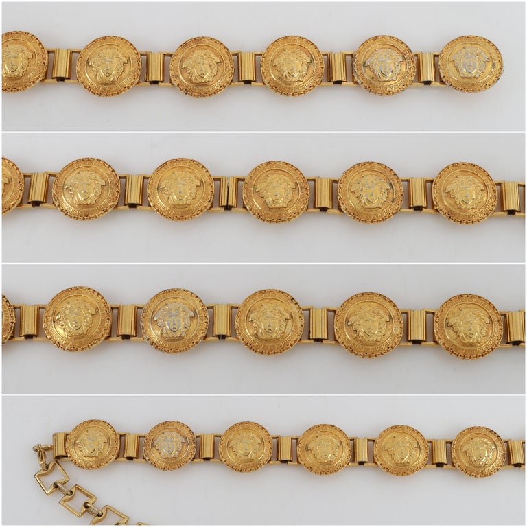 Versace Massive 1990's Gold Plated Medusa Coin Belt - 11 Links –  PauméLosAngeles