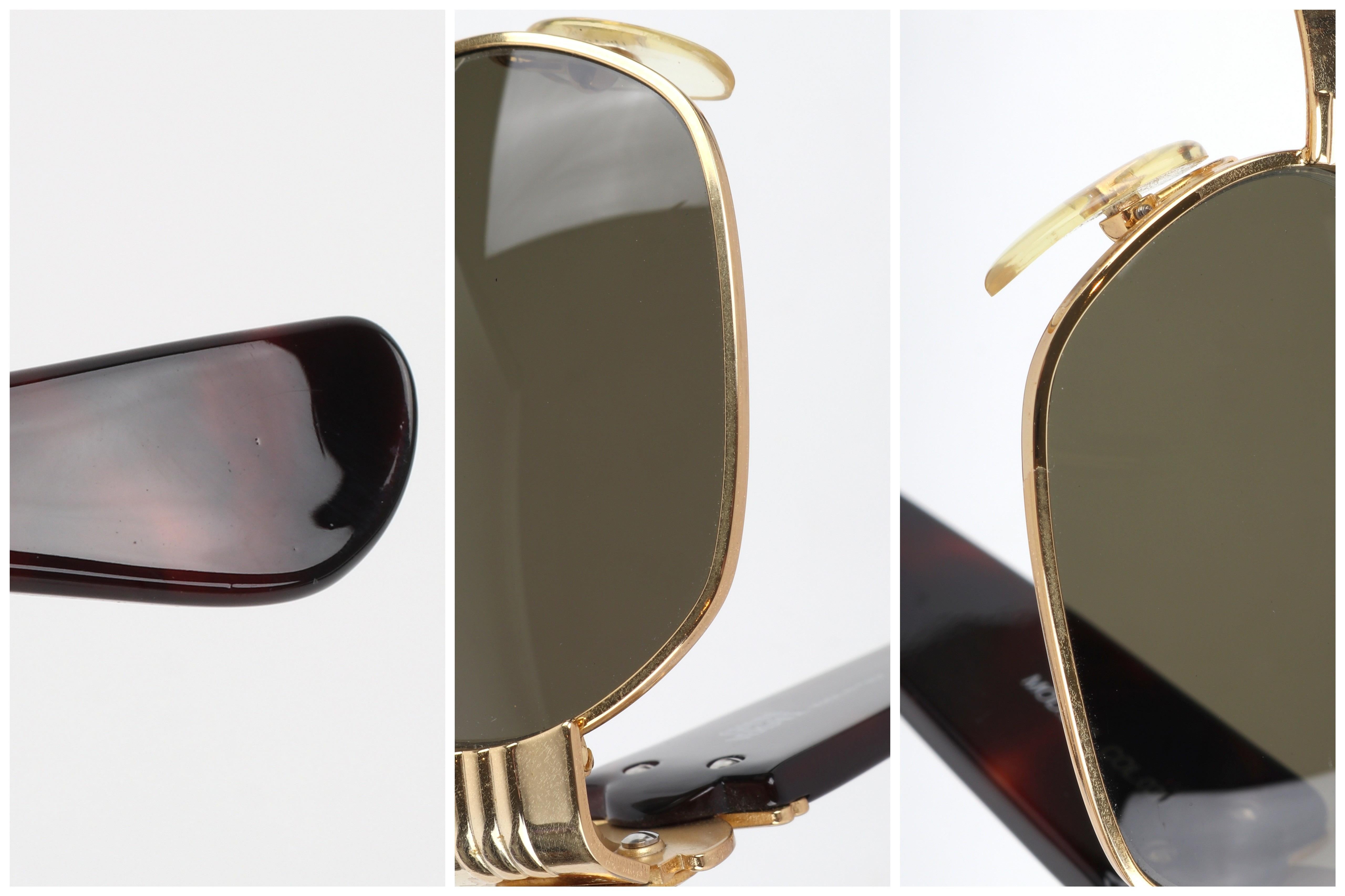 GIANNI VERSACE c.1990s Gold Tortoiseshell Medusa Emblem Oval Shaped Sunglasses For Sale 11
