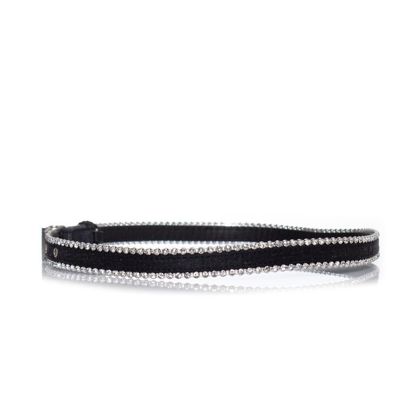 Gianni Versace, canvas medusa belt with strass In Excellent Condition For Sale In AMSTERDAM, NL