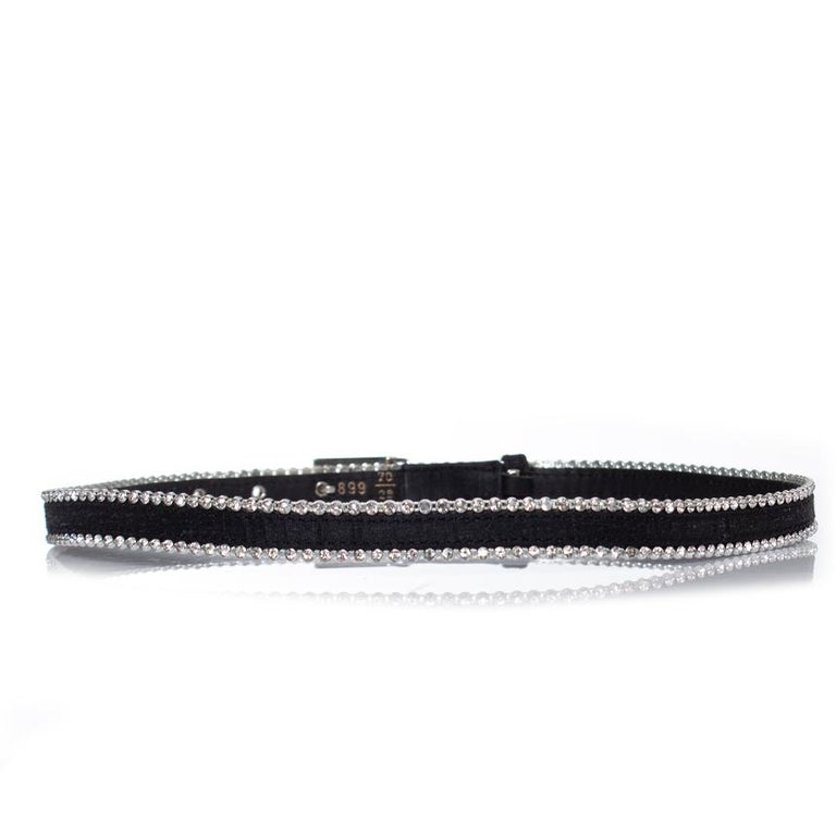 Gianni Versace canvas medusa belt with strass Gianni Versace, canvas medusa belt with strass Black ref  main image 4