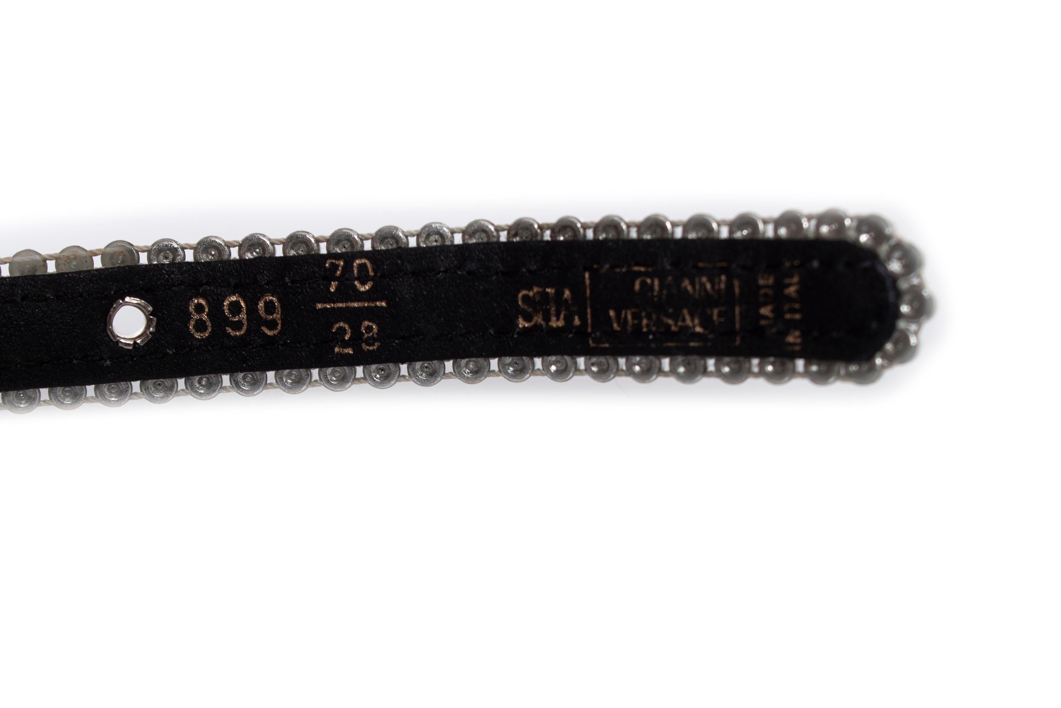 Gianni Versace, canvas medusa belt with strass For Sale 2