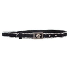 Gianni Versace, canvas medusa belt with strass