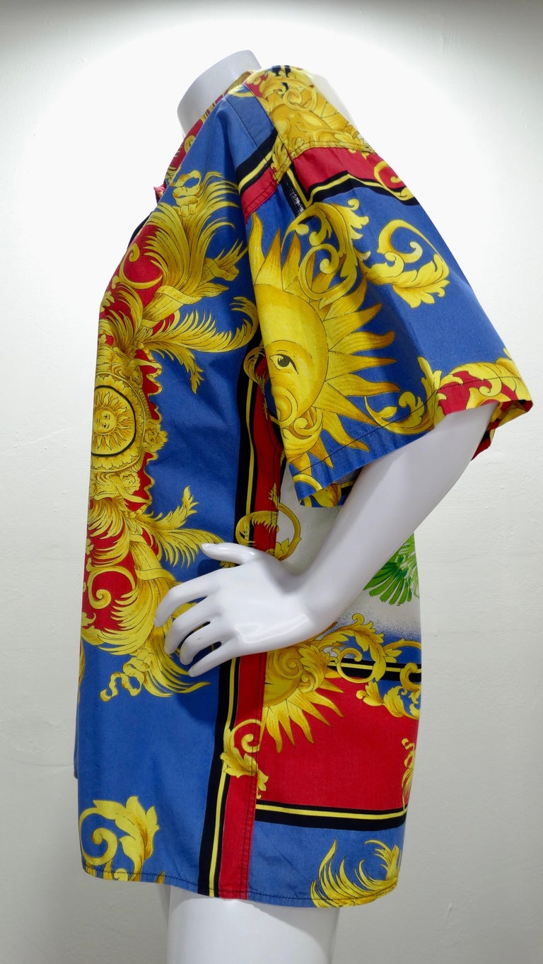 Gianni Versace Celestial Sun Miami Cotton Shirt at 1stDibs | 90s