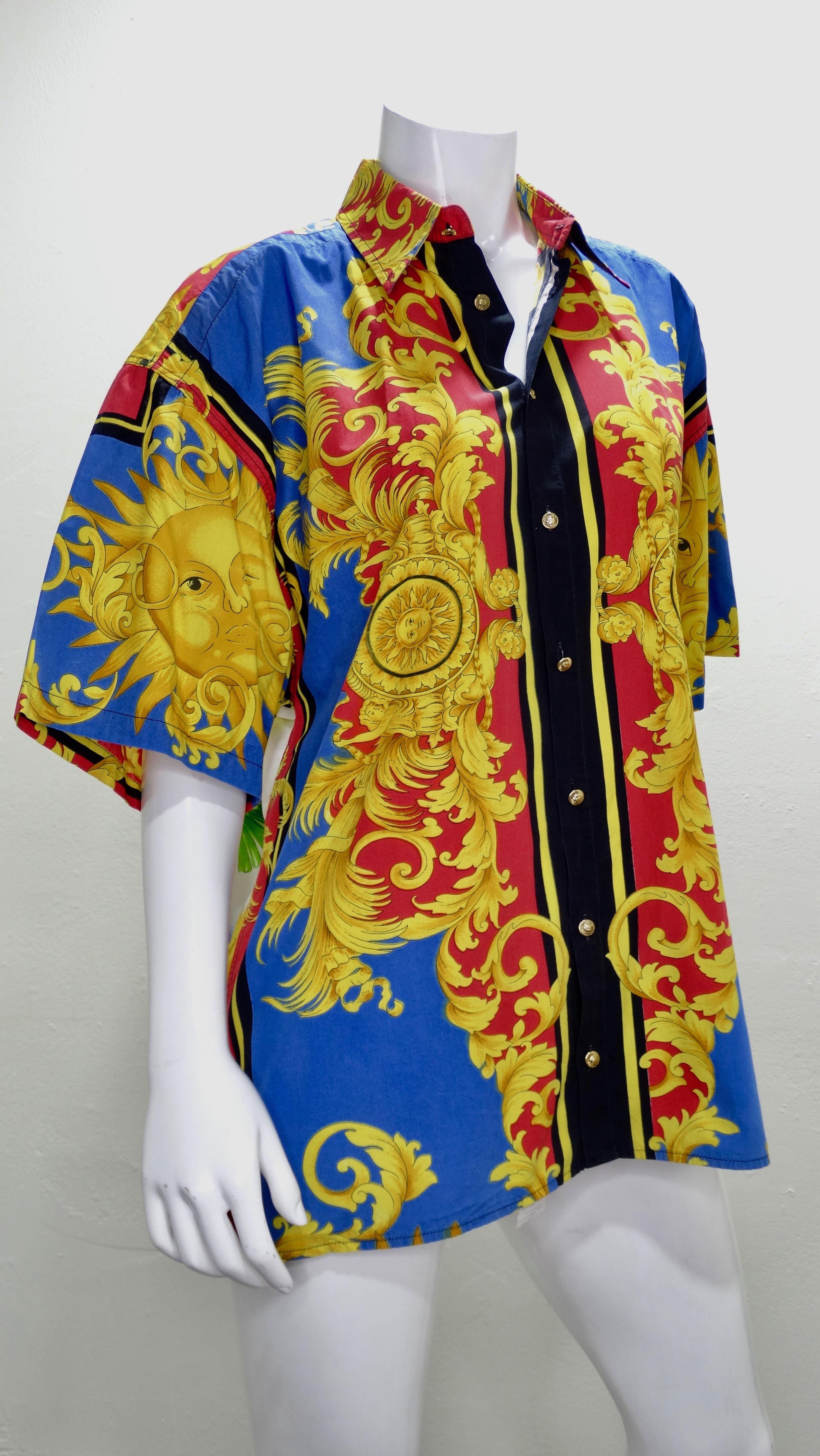 Gianni Versace Celestial Sun Miami Cotton Shirt  6