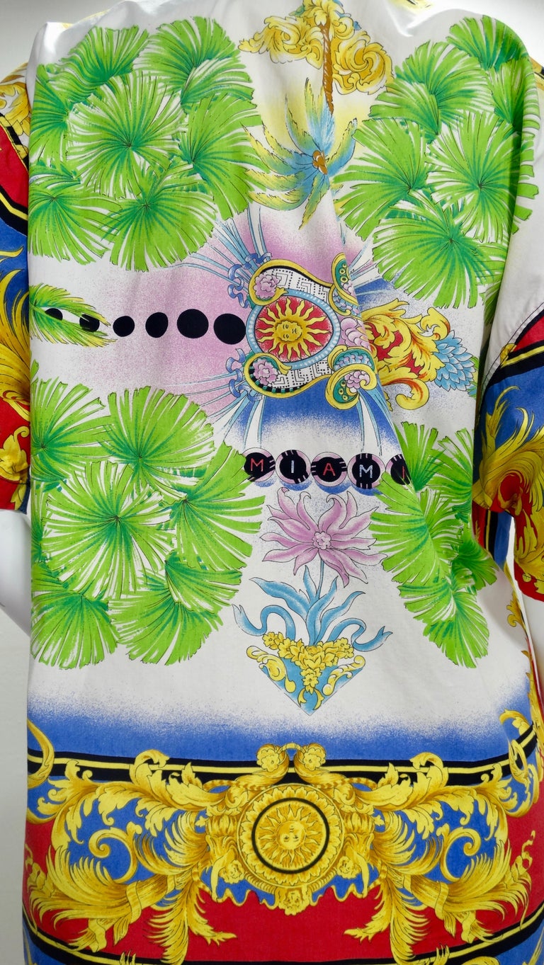 Gianni Versace Celestial Sun Miami Cotton Shirt at 1stDibs | 90s