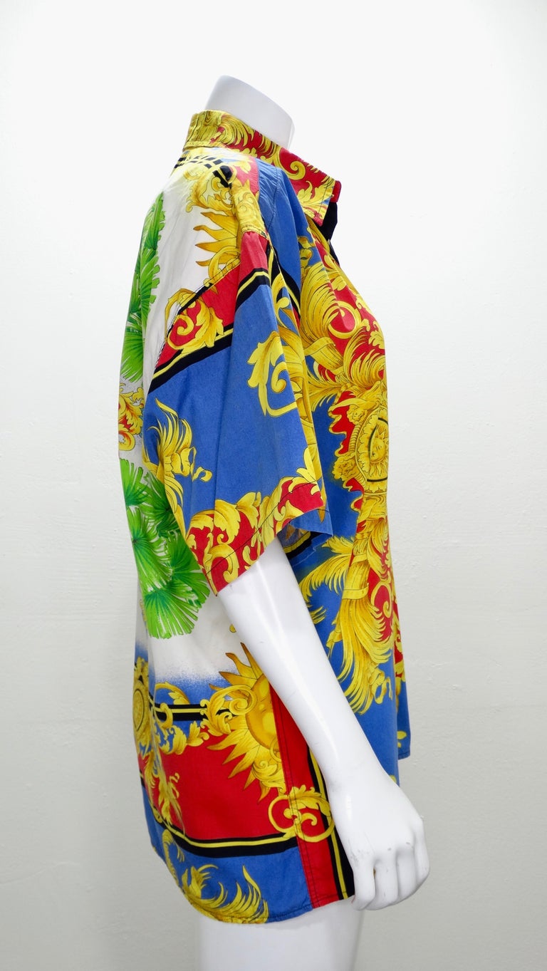 Gianni Versace Celestial Sun Miami Cotton Shirt at 1stDibs | 90s