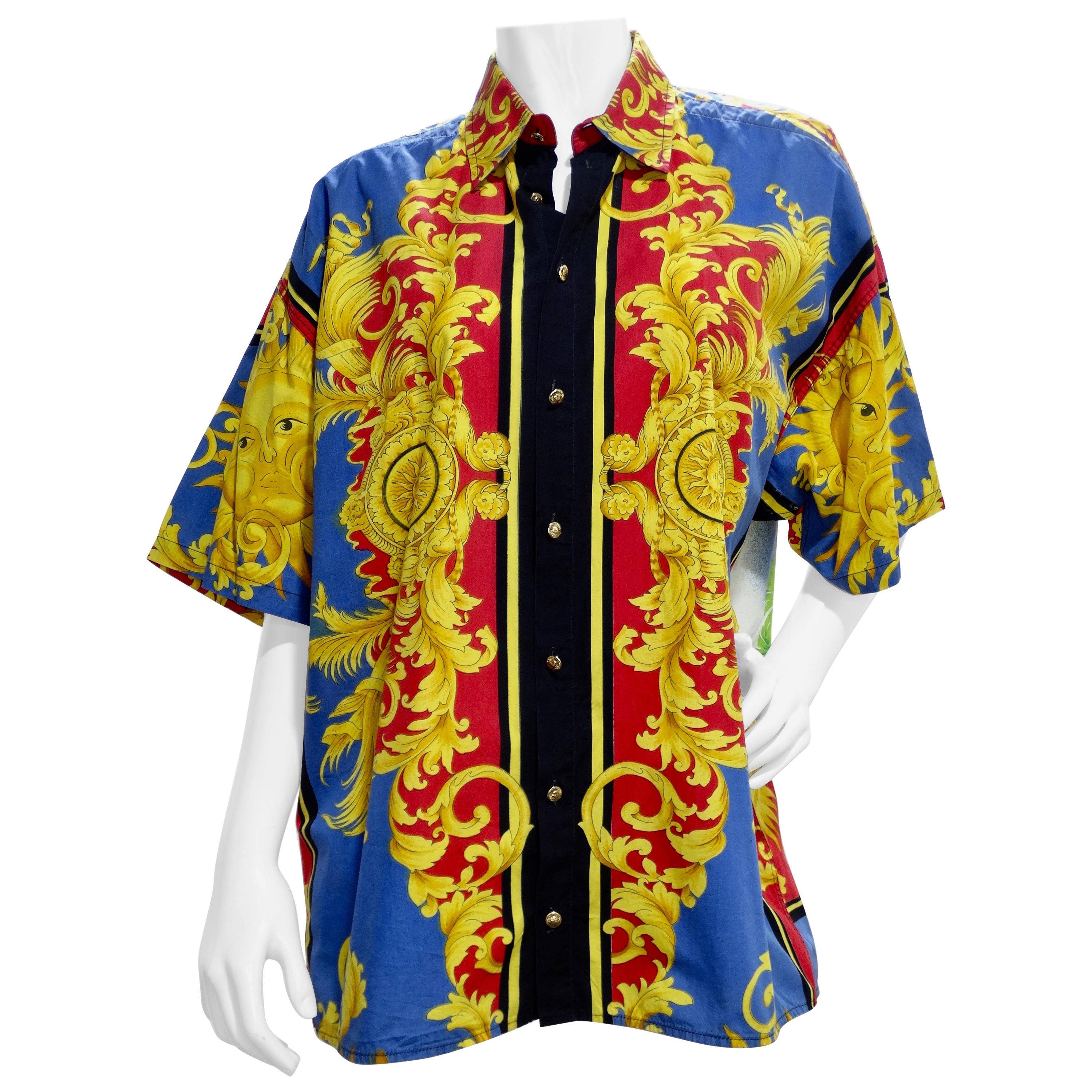 Gianni Versace Celestial Sun Miami Cotton Shirt at 1stDibs | 90s miami  fashion, versace miami shirt, 90s miami style