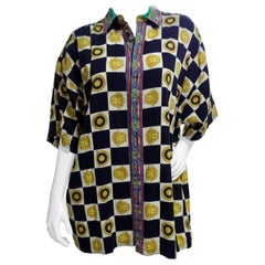 Retro Gianni Versace Checkered Button-Up Shirt