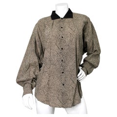 Gianni Versace Cheetah Print Cotton Button-Up Shirt circa 1980s