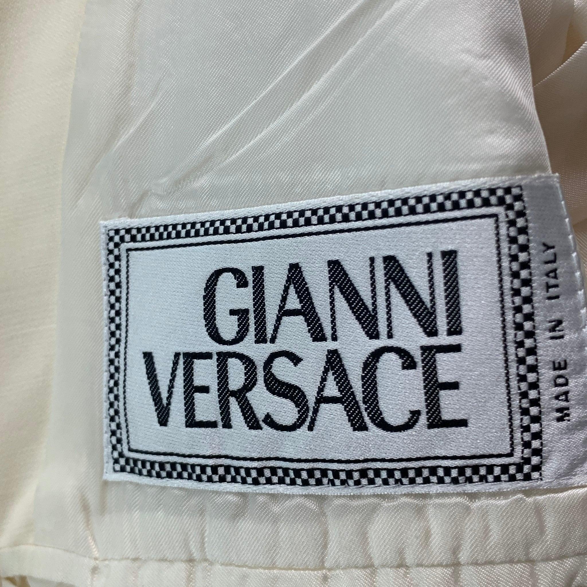 GIANNI VERSACE Chest Size 42 Cream Single breasted Jacket 2