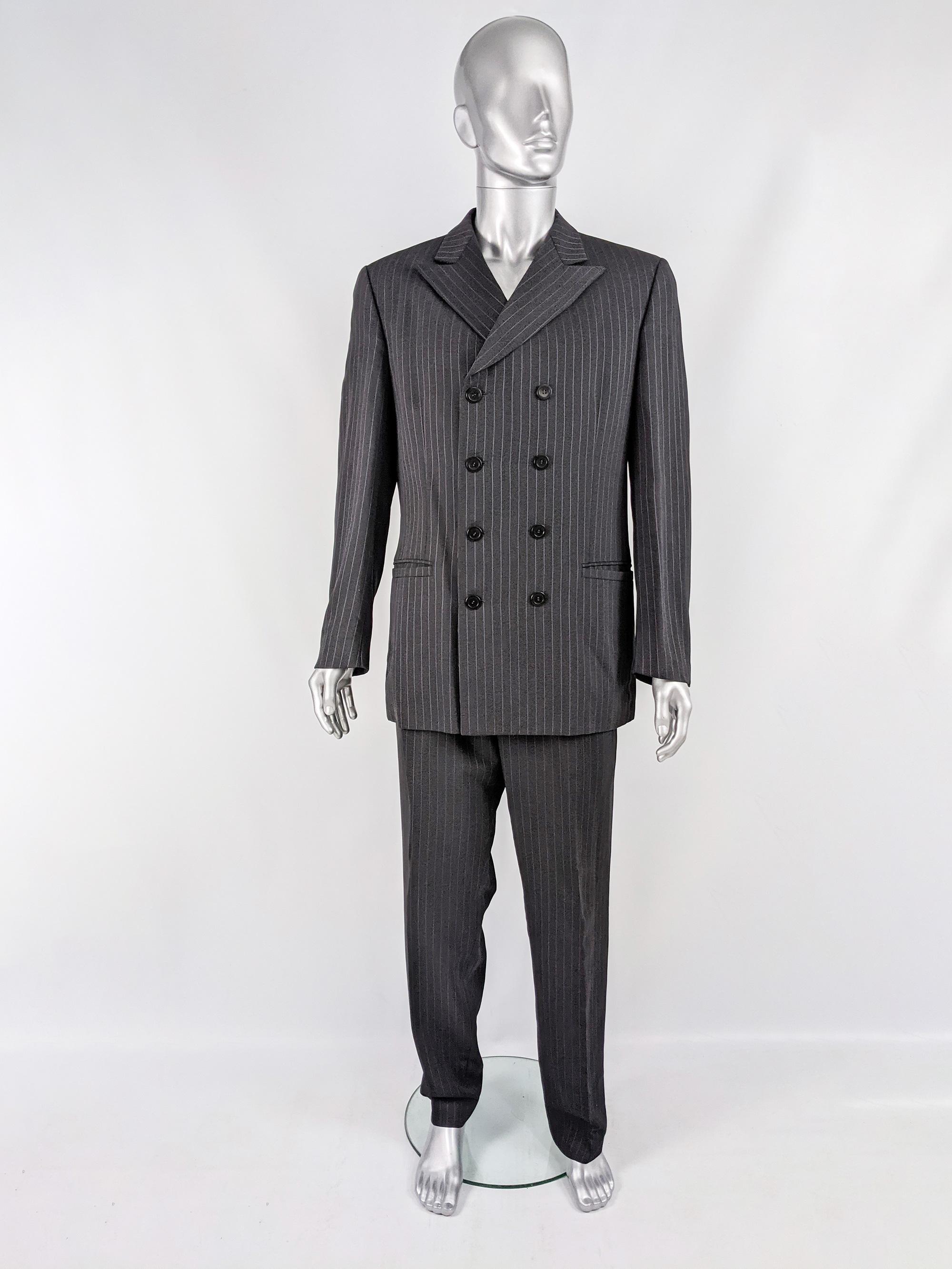 Gianni Versace Classic V2 Mens Pinstripe Wool Trouser Suit For Sale at  1stDibs