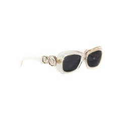 Gianni Versace Lunettes de soleil Medusa Biggie en acrylique clair Vintage